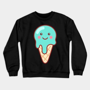 Bubblegum Ice Cream Emoji Minimal Crewneck Sweatshirt